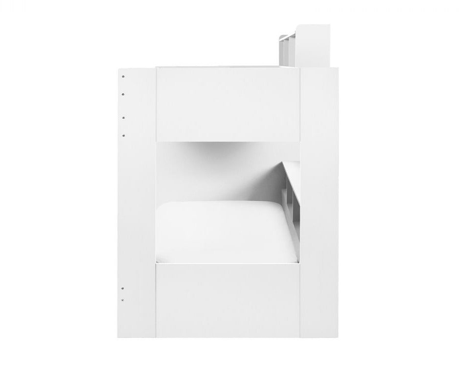 Julian Bowen Camelot Staircase Bunk - White From side-Better Bed Company