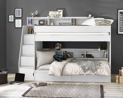 Julian Bowen Camelot Staircase Bunk - White-Better Bed Company