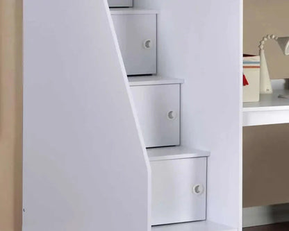 Flintshire Furniture Dakota High Sleeper White Steps Close Up-Better Bed Company