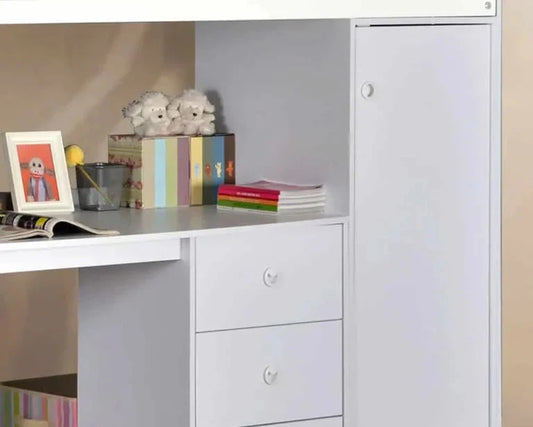 Flintshire Furniture Dakota High Sleeper White Drawers And Wardrobe-Better Bed Company