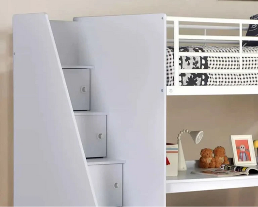 Flintshire Furniture Dakota High Sleeper White Ladder Close Up-Better Bed Company