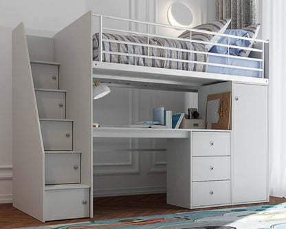 Flintshire Furniture Dakota High Sleeper Grey From Side-Better Bed Company