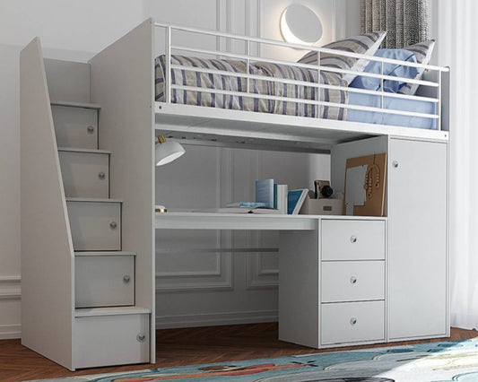 Flintshire Furniture Dakota High Sleeper Grey From Side-Better Bed Company