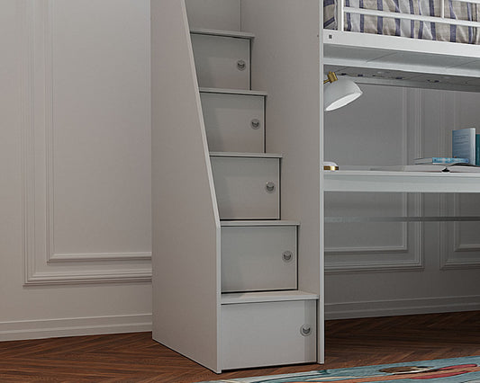 Flintshire Furniture Dakota High Sleeper Grey Steps Close Up-Better Bed Company