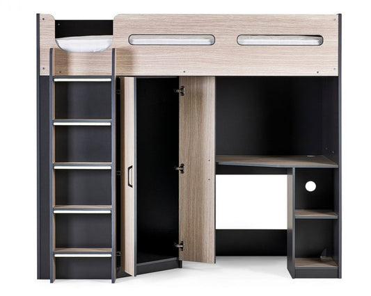 Julian Bowen Hercules Wooden Single Storage Highsleeper Bed
