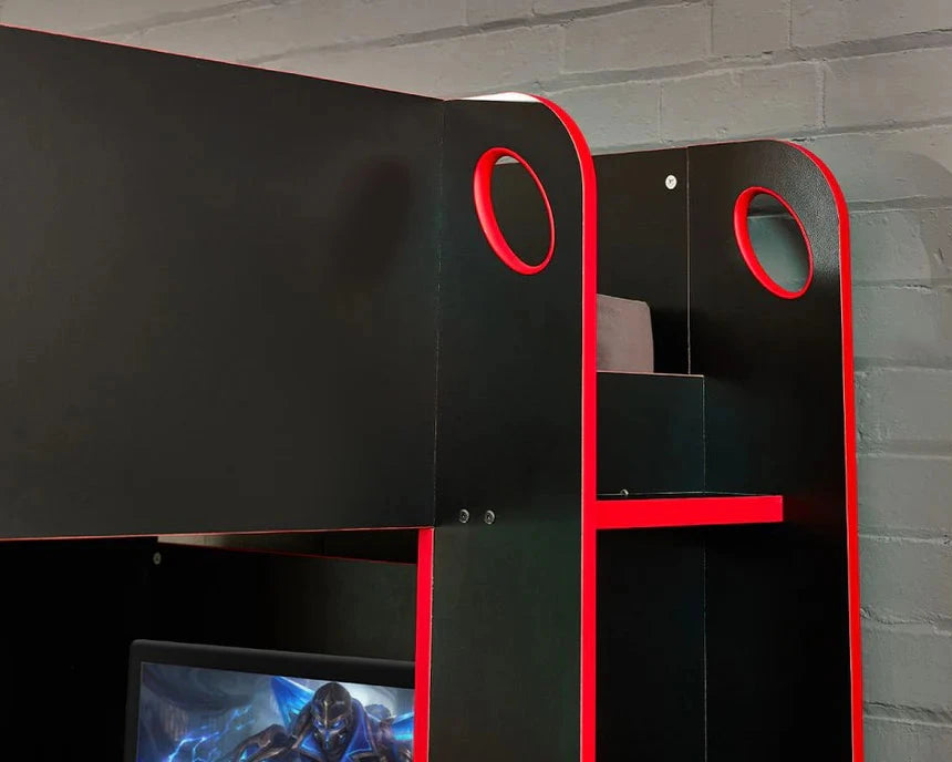 Julian Bowen Wooden Impact Gaming Bunk Bed With Built In Desk