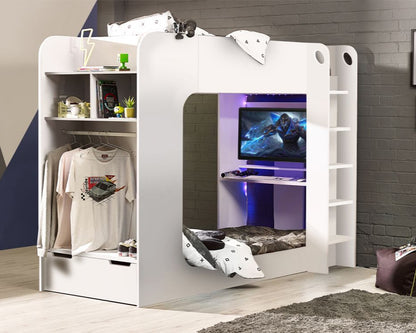 Julian Bowen Impact Gaming Bunk - White-Better Bed Company
