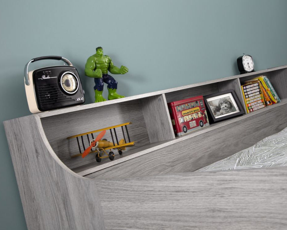 Julian Bowen Jupiter Mid Sleeper Bed Shelving-Kidzzz Beds