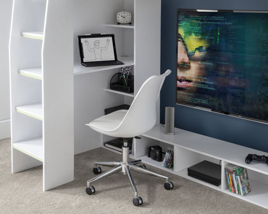 Julian Bowen Nebula Gaming Bed with Desk White