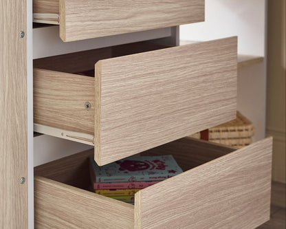 Julian Bowen Ocean Highsleeper - Pale Wood & White Drawer Runners-Better Bed Company