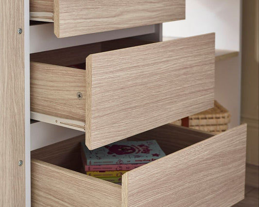 Julian Bowen Ocean Highsleeper - Pale Wood & White Drawer Runners-Better Bed Company