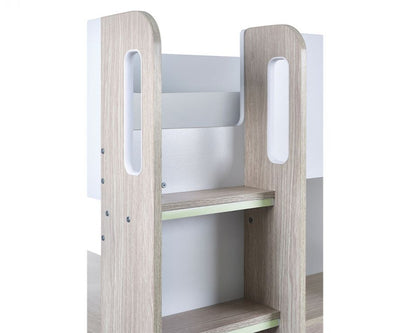 Julian Bowen Ocean Highsleeper - Pale Wood & White White Background Ladder Close Up-Better Bed Company