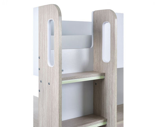 Julian Bowen Ocean Highsleeper - Pale Wood & White White Background Ladder Close Up-Better Bed Company