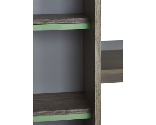 Julian Bowen Ocean Highsleeper - Pale Wood & White White Background Lights On Ladder-Better Bed Company