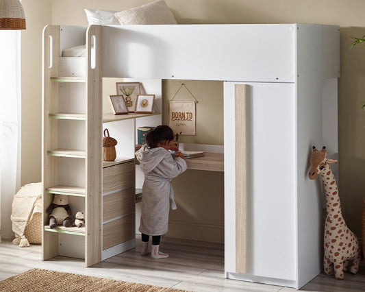 Julian Bowen Ocean Highsleeper - Pale Wood & White-Better Bed Company