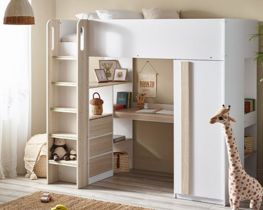 Julian Bowen Ocean Highsleeper - Pale Wood & White Another Lifestyle-Better Bed Company