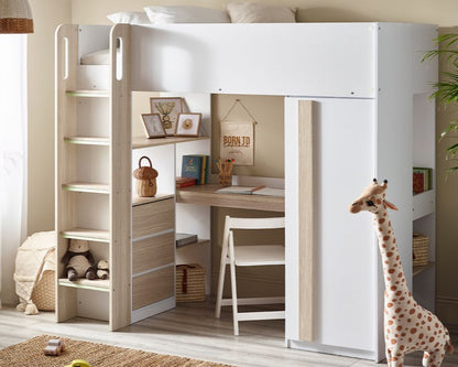 Julian Bowen Ocean Highsleeper - Pale Wood & White Lifestyle-Better Bed Company