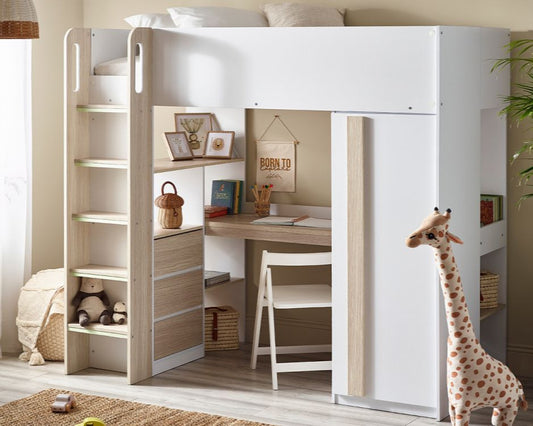 Julian Bowen Ocean Highsleeper - Pale Wood & White Lifestyle-Better Bed Company