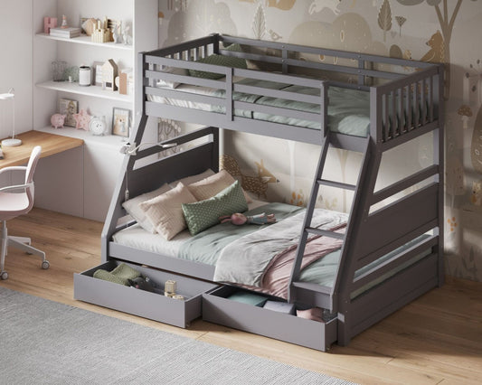 Simba Wooden Triple Bunk Bed From Top-Kidzzz Beds