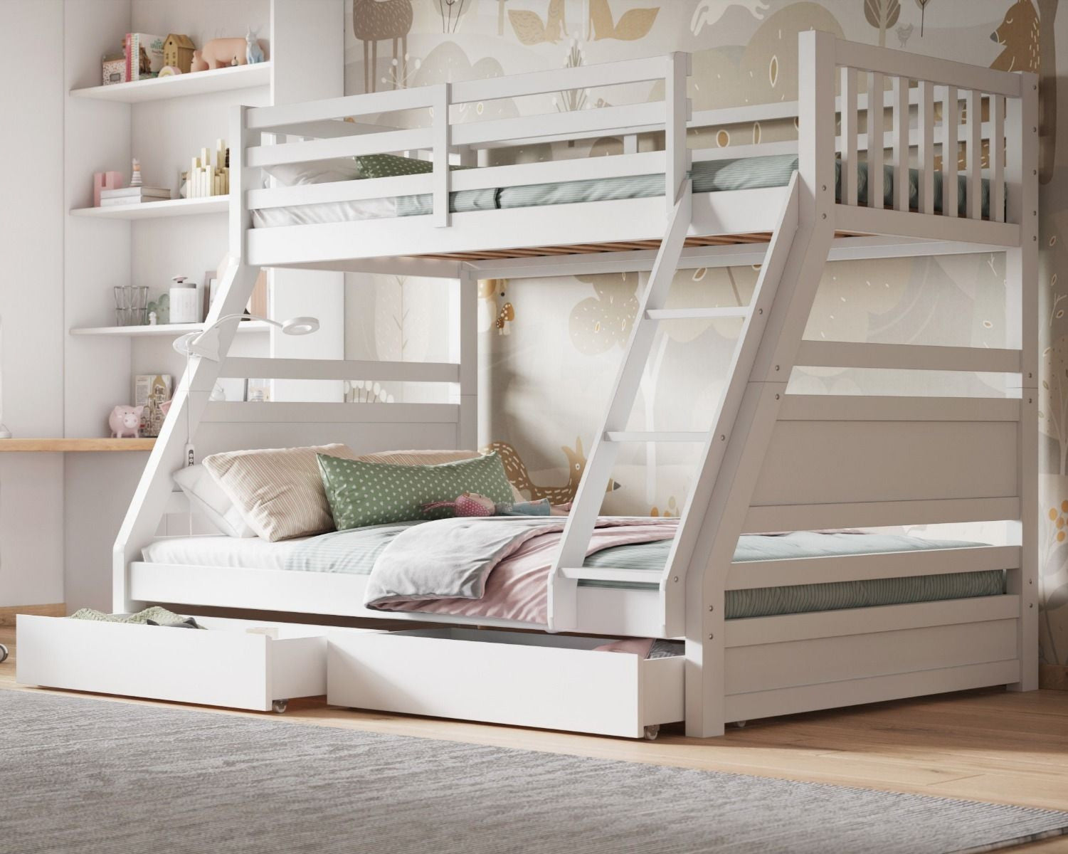 Simba Wooden Triple Bunk Bed-Kidzzz Beds