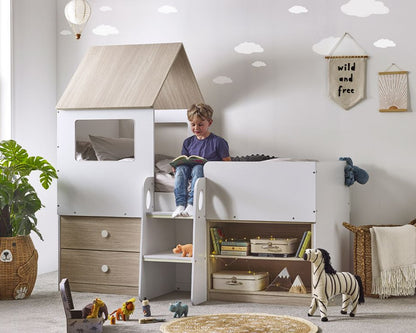 Julian Bowen Orpheus Midsleeper Pale Wood And White Lifestyle-Better Bed Company