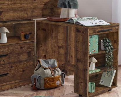 Julian Bowen Otis Midsleeper Wood With Desk Pulled Out-Better Bed Company