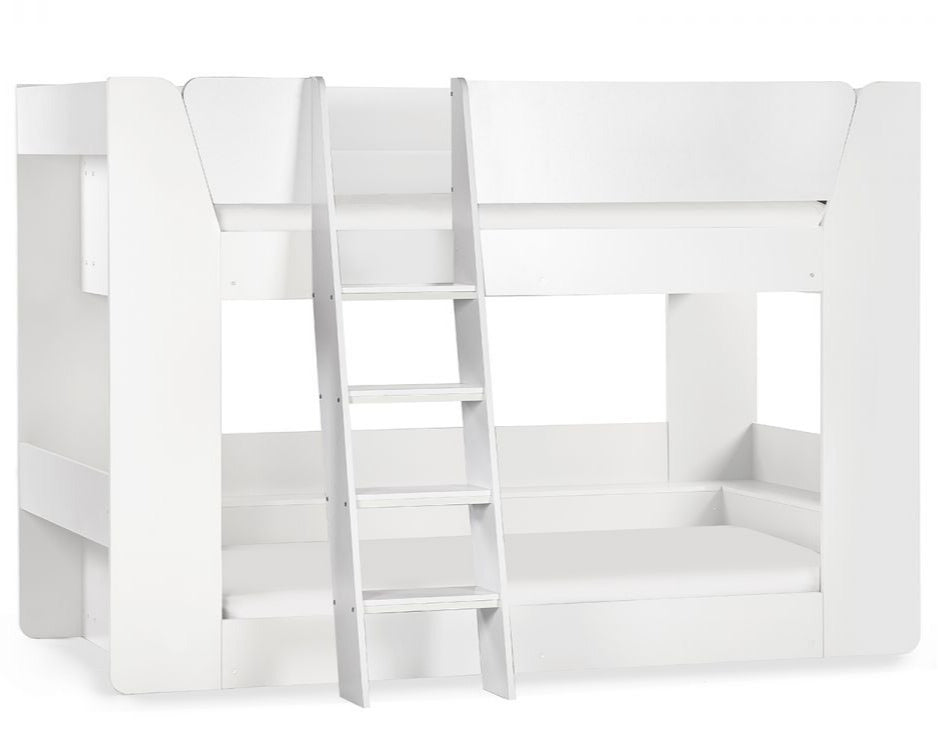 Julian Bowen Parsec Bunk Bed - White White Background From Side Front-Better Bed Company