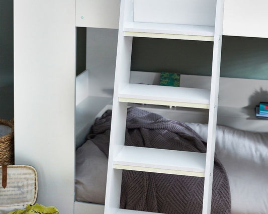 Julian Bowen Parsec Bunk Bed - White Ladder Close Up-Better Bed Company