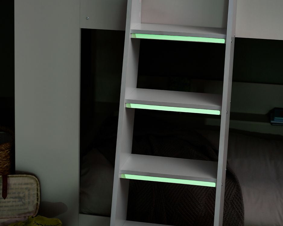 Julian Bowen Parsec Bunk Bed - White Lights On Ladder-Better Bed Company