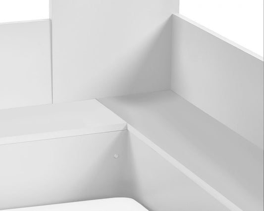 Julian Bowen Parsec Bunk Bed - White White Background storage Close Up-Better Bed Company