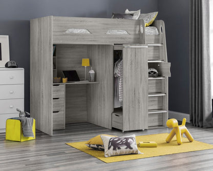 Julian Bowen Pegasus High Sleeper Bed Grey Oak