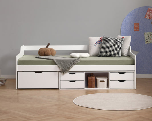 Gabriel Single White Wooden Storage Daybed