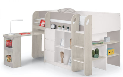 Julian Bowen Saturn Midsleeper Taupe With Desk Out-Kidzzz Beds 