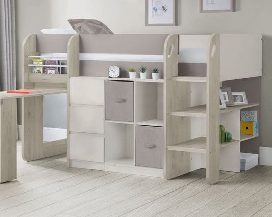 Julian Bowen Saturn Midsleeper Taupe-Kidzzz Beds