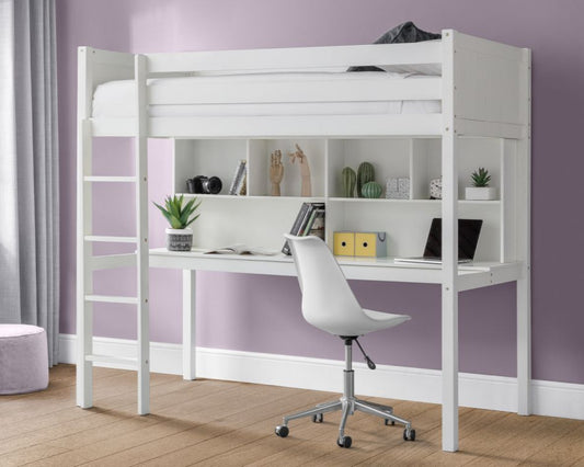 Julian Bowen Titan Single Wooden High Sleeper With Desk-Kidzzz Beds 